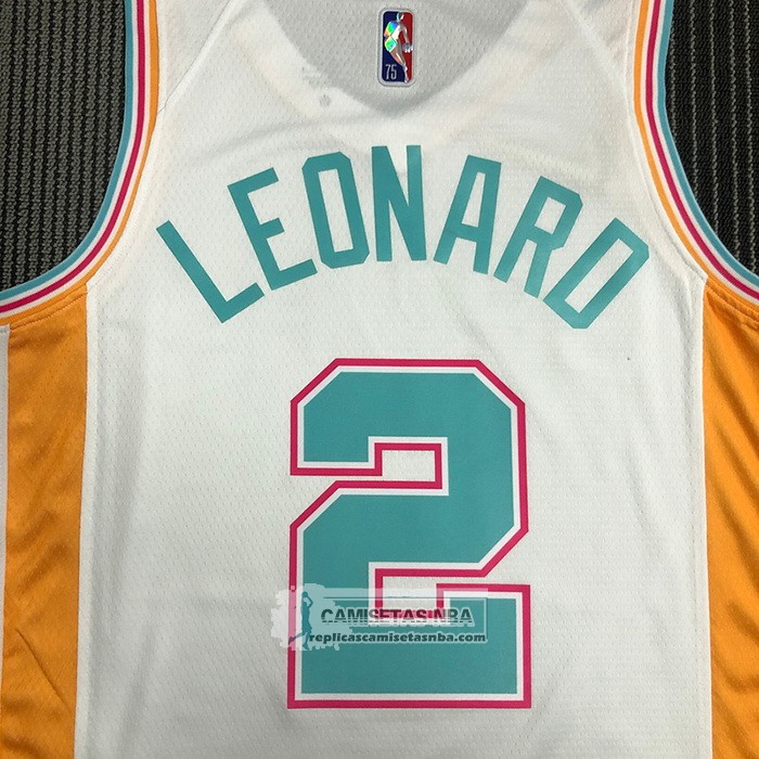 Camiseta San Antonio Spurs Kawhi Leonard NO 2 Ciudad 2021-22 Blanco